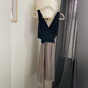Anthropologie - black and gold sleeveless dress (size S)